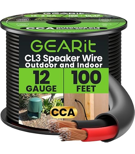 GearIT Cavo per altoparlanti Hi-Fi 2 x 2,5 mm≤ con connettori a banana (1,821 metri - bianco) rame OFC privo di ossigeno, cavo per altoparlanti CL2, intrecciato resistente, calibro 14 AWG, 0,9 m