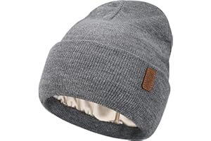 Bequemer Laden Donna Invernale Raso Foderato Berretto Cappello Termici Maglia Cappelli Berretti con Fodera in Satin Sintetico per Moto Bici Sci