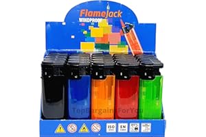 Zactly - 5 x FlameJack Colourful Windproof Dustproof Jet Lighters Really Powerful – LIMITED EDITION (Transparent) Multicolor