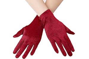 EORUBE 1920s Handschuhe für Damen Handgelenklange Kurze Satin Handschuhe Party Kostüm Handschuhe