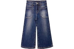 KIDSCOOL SPACE Girls Jeans, 12M-14T Wide-Leg Palazzo Denim Trousers