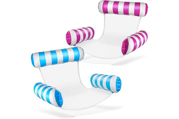 Balinco Fauteuil de natation gonflable pour piscine - Avec dossier et accoudoirs - Parfait pour la détente