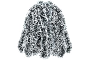 YUNSTK Lametta Girlande Weihnachtsgirlande, 10 m Glänzende Weihnachtsbaum Girlande Flauschigen Weihnachtsdeko, Treppengirlande Weihnachten für Weihnachten Party Indoor und Outdoor Dekoration (Dunkelgrün)