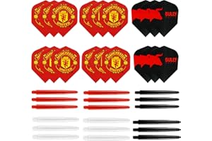 KINDPACK Man Utd Darts Set - Man Utd Dart Flights - Darts Stems