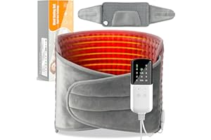 MOMOSTAR Termoforo Elettrico 125x30cm Termoforo Lombare con 10 livelli di temperatura, 4 impostazioni temporali, Rapido Cuscino Termico Elettrico, Fascia Lombare Riscaldante per Schiena Spalle Addome