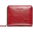 KAVAJ Damen Geldbörse Portemonnaie Leder Paris Rot mit RFID Schutz. Portmonee Geldbeutel Brieftasche Kurz Klein aus Echtleder