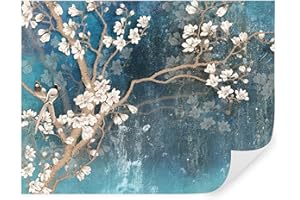 GENERIC Tapeko Papier Peint Panoramique 3D Fleurs 260x180 cm style 3D Fleurs Arbre Fleurir Oiseaux Papier Peint intissé pour Chambre Salon Décoration Murale u12150
