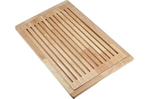 Tagliere per pane APS "Rubber Wood", tagliere, tagliere per pane, con vassoio raccoglibriciole estraibile, su 4 piedi antiscivolo, 60 x 40 cm, altezza 2 cm, legno