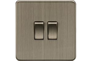 Knightsbridge 10AX 2G 2-Way Switch - Antique Brass