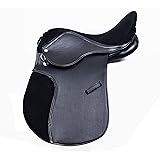 Synthetic Leather Saddle Black Colour General Purpose with Suede Seat size 14" 15" 16" 17" and 18"