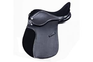 Pets2Care Synthetic General Purpose Saddle With Suede Seat Premium Quaility Wide Fit, black and brown 14, 15, 16, 17 & 18 (BLACK, 15)