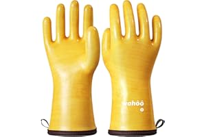 LANON Protection wahoo Liquid Silicone Oven gloves, silicone heat resistant gloves, Food Grade, Waterproof, Non Slip, BBQ, Baking, Cooking Mitts, M/8