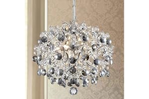 BESTIER Candelabro colgante moderno Iluminación de gota de lluvia de cristal Lámpara de techo para comedor Baño Dormitorio Sala de estar Se requieren 5 bombillas G9