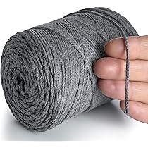 MeriWoolArt Makramee Garn Meeresgrün - 2mm X 250m Recycelte Baumwolle