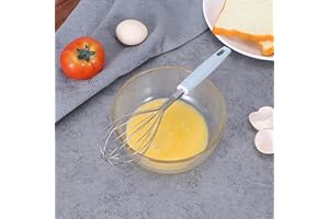 KWQINX Mixer, Stainless Steel Wire Mixer - Heat Resistant Kitchen Mixer for Non-Stick Cookware, Balloon Whisk, Great for Mixing, Baking, Stirring, Whisking, Frothing and Stirring, Black (Blue)