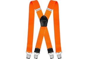 Decalen - Bretelle da uomo larghe 4 cm con 4 clip in metallo molto forti, taglia unica, regolabili ed elastiche, stile ad X