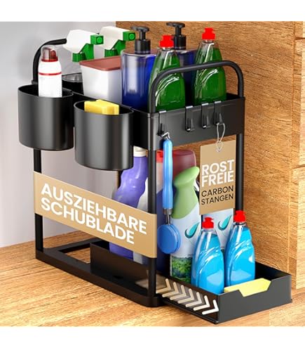 NETEL Set van 2 spoelkastorganizer, opslag, 2 etages onder wastafel