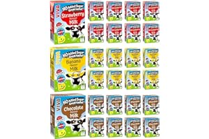Viva Variety Pack Flavoured Milk Drink, Flavours inc. Strawberry, Chocolate, Banana. High in Protein, Vitamins & Calcium 200 ml (Pack of 27 Cartons)