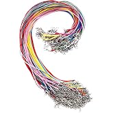 100 Pieces Faux Leather Waxed Cord Necklace with Extension Chain and Lobster Clasp for DIY Jewelry Making Mixed Colours