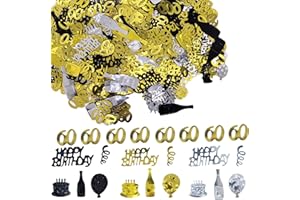 ERTZINLA 45g Gold 60th Birthday Confetti Metallic Glitz Table Scatter Sprinkles Age Bday Party Decorations