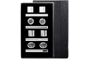 MILACOLATO 6 Pares De Mancuernas Clásicas Fijadas para Los Hombres De La Boda De Negocios Gemelos Camisas para Hombre con Caja De Regalo Joyería Alfiler Corbata Gemelos Camisa Hombre