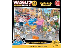 Wasgij Original 46, Middle Aisle Madness - Unique 1000 Piece Jigsaw Puzzle for Adults - Colourful, Puzzling, Challenging & Brainteasing Adult Jigsaws - 100% Recycled Cardboard 1000Pc Puzzles - Jumbo