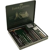 Faber-Castell Pitt Grafit Sanat Seti, Siyah, 19 Par&ccedil;a, K&ouml;m&uuml;r Kalem ve Aksesuarlarla, G&ouml;lgelendirme ve Eskiz İ&ccedil;in