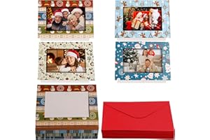 Belle Vous 36 Piezas Tarjeta Regalo para Foto con Tema de Navidad Tarjetas Navideñas Personalizadas con Sobres Regalo para Fotos 5 x 7 Pulgadas – Familiares y Amigos
