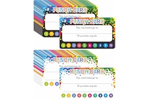 HEBAYY 102 tarjetas de punzonado,tarjetas de recompensa,tarjetas de lealtad de recompensa para estudiantes,adecuadas para negocios, clases,comportamiento infantil,estudiantes,profesores, 3.5 "x 2", 2 estilos