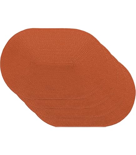 Continenta Tischset Geflochten, Oval 45x31 Cm – Platzmatte In Gastro-Qualität, Gelb, Hitzebeständig Bis 70°C