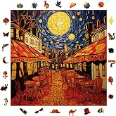 WePuzzleUp Ahşap Puzzle Yetişkin - Van Gogh Kafe Terasta Yıldızlı Gece Reprod&uuml;ksiyonu - 353 Par&ccedil;a, 29 x 29 cm - Yapıştırıcı F