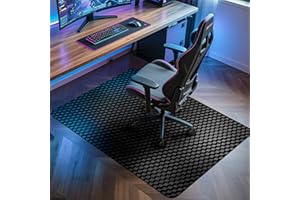 BesWin Office Chair Mat for Hard Floors, 76x122cm Heavy Duty Computer Desk Chair Mats for Hardwood Floor, Anti-Slip Under Chair Floor Protector Mat for Home Office, Gaming - Black