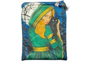 ACARICIANDO PAPEL CON HISTORIAS Funda artesanal grande para libros y tablets de Bruja Medieval + marcapáginas regalo, algodón ecológico, acolchada, con cremallera. Regalo ideal para adolescentes