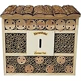 Dehner Natura Insektenhotel Andrena, ca. 29.5 x 9.5 x 28.5 cm, Kiefern-, Tannenholz/Bambus/Sperrholz, natur