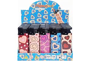 Zactly - 5 x FlameJack Colourful Windproof Dustproof Jet Lighters Really Powerful – LIMITED EDITION (Glitter Hearts) Multicolor