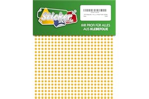 WP KLEBEPUNKTE 05 MM 1440 Klebepunkte, 5 mm, gelb, aus PVC Folie, wetterfest, Markierungspunkte Kreise Punkte Aufkleber