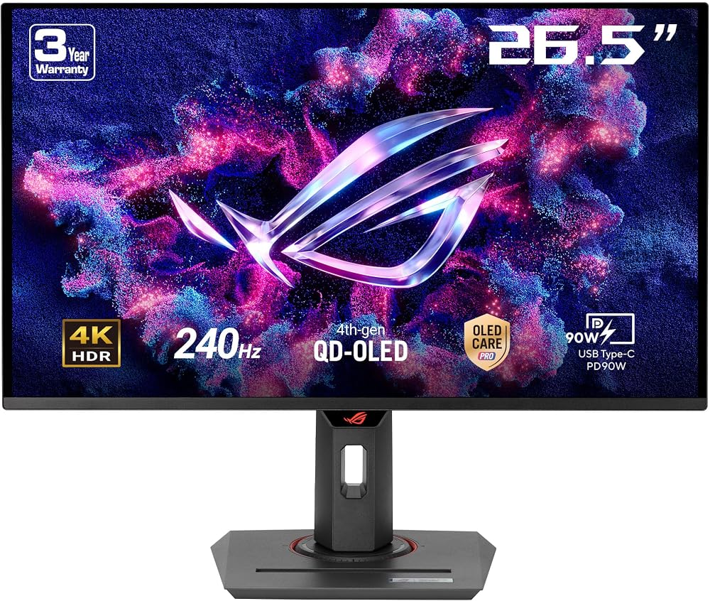 ASUS ROG Strix XG27UCDMG 27 İnç 4K 240Hz OLED Gaming Monitör QD-OLED | OLED Care Pro, Neo Yakınlık Sensörü, Özel Soğutucu, Anti-Flicker 2.0, 0.03ms, %99 DCI-P3, True 10-bit, PS5 ve Xbox için