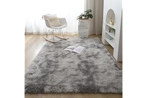 Offizon Soft Indoor Area Rugs, Smoothy Rugs 120x160 cm, Fluffy Large Rugs for Living Room, Bedrooms, Nursery Rug (Gray)