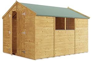 BillyOh Keeper Overlap Garden Shed with Floor | Wooden Garden Storage Shed with Apex Roof & Felt Included | Windowed or Windowless- Multiple Sizes (10x8 Windowed)