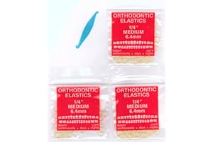 CAYENAS CORPORATION 1/4" inch Orthodontic Elastic Rubber Bands 300 Pack Natural Medium Force 3.5 oz for Making Bows, Dreadlocks, Dreads, Doll Hair, Braids, Horse Mane Tail, Tooth Gap + Free Elastic Placer by Cayenas