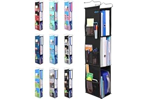 3 Shelf Hanging Locker Organizer for School, Gym, Work, Storage - Upgraded | Abra Company | Eco-Friendly Fabric Healthy for Children | Adjustable School Locker Shelf from 3 to 2 Shelves (Pure Black)