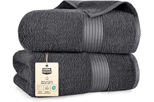 Utopia Towels - 2 Lujosa Sábana de Baño Jumbo - Toalla Extra Grande 100% algodón, Muy Absorbente y de Secado rápido - Toalla de Hotel Super Suave (180 x 90 CM, Gris)
