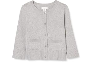 Amazon Essentials Fille Pull Cardigan Uniforme à Col Rond, Coupe Ajustée