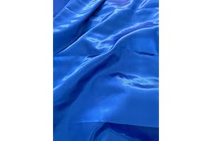 Novato Textiles Silky Satin Liquid Fabric Plain Luxury Craft Dressmaking Fabric 60'' Wide pre Cut (Royal Blue, 1 Meter)