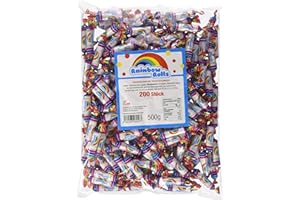 ‎TISE SÜSSWAREN Tise Süsswaren Rainbowrolls Traubenzucker 200 Stück (500g) Perfektes Wurfmaterial für Karneval, Fasching, Halloween, St. Martin