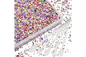 WANDIC Verre écrasé - 200 g - 2 à 4 mm - Verre brisé coloré - Copeaux métalliques irréguliers - Pour travaux manuels en résine, nail art, peinture