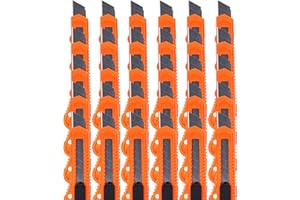 OFFICE POINT GERMANY OFFICEPOINT Cuttermesser Set Rot | 30 Stück | 18mm Cutter | Teppichmesser mit Wechselklinge | Tapetenmesser mit präziser Klingenführung