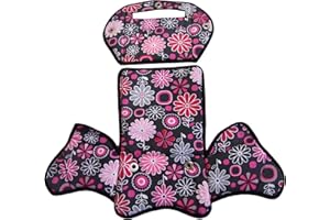 BAMBINIWELT Ersatzbezug Sitzkissen Bezug Auflage für Fahrradsitz kompatibel mit Römer Jockey Design MOD 4 (grau pink Blumen)