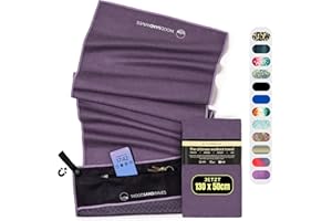 WOODSANDWAVES Fitness Handtuch mit Design, Tasche & extra starkem Magnet - das ideale Sporthandtuch für Gym und Fitnessstudio | rutschfest, geruchsneutral, schnelltrocknend