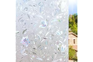 KROMAPOLIS Window Film Privacy, Thermal Window Vinyl Glass Covering Privacy Film for Glass Windows Frosted Stickers Tulip - 44.5x400cm
